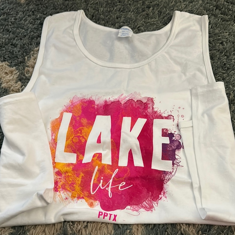 Women's White Tank Top - Lake Life Design